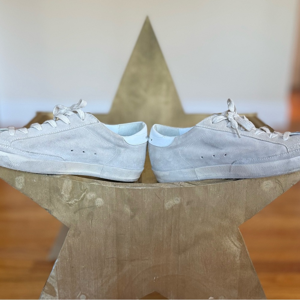 Golden Goose superstar suede white and beige sneakers size 40 - Picture 11 of 12